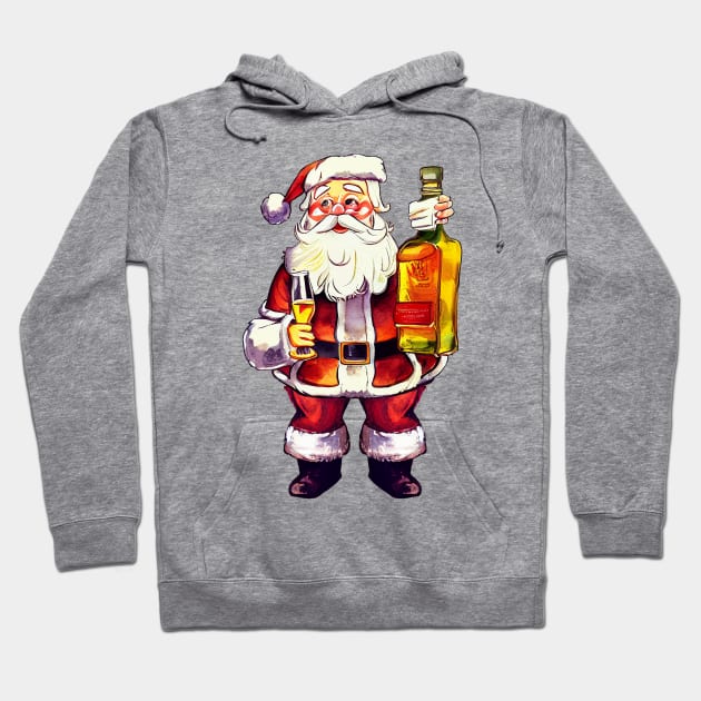 Drunk Santa Hoodie by MZeeDesigns